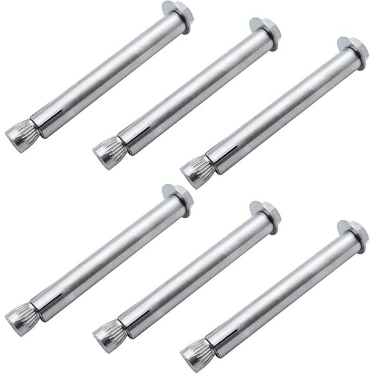 6 pieces M6 x 80 mm Expansion Screw Bolts 304 External Stainless Steel Hexagonal Nut Sleeve Anchor Bolt Heavy Expansion Duty Fixing Anchors