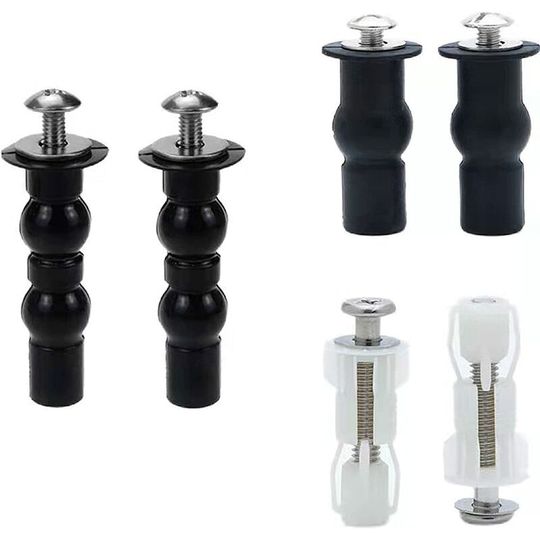 3 Pairs Toilet Lid Expansion Screws, Toilet Seat Hinge Fixings, Toilet Lid Fixing Screws, Toilet Seat Replacement Parts for Home Office Toilet
