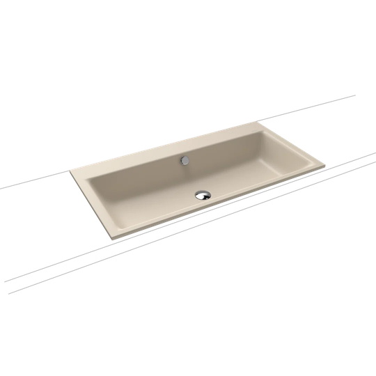 Puro Warm Beige Steel Enamel Rectangular Bathroom Sink