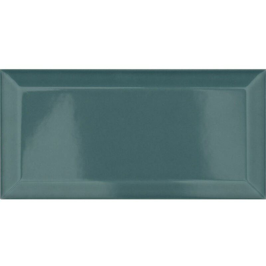 Metro Dark Turquoise Ceramic Tile Sample - Blue - Amiata