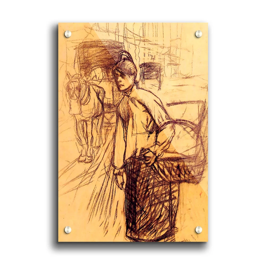 Study for the Washing Machine by Toulouse Lautrec - Unframed Painting Print on Paper