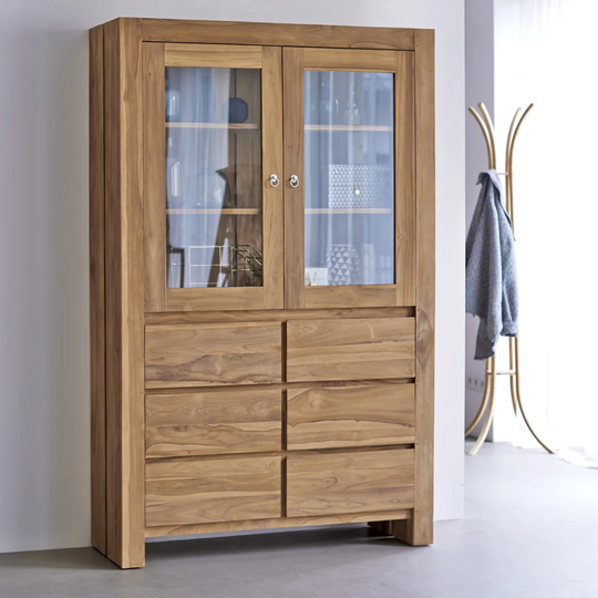 Moscatello Solid Teak Display Cabinet
