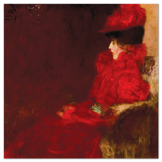 Woman in Armchair by Gustav Klimt - Unframed Painting on Glass