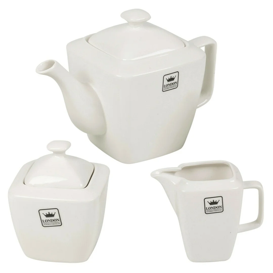 3 Piece Porcelain China Tea Set