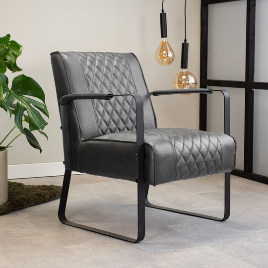 Industrial armchair Peter Antracite