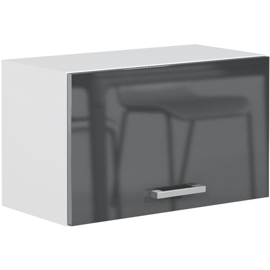 Grey Gloss Kitchen Unit Extractor Cabinet Cupboard Wall 600mm 60 Soft Close Luxe - Grey High Gloss