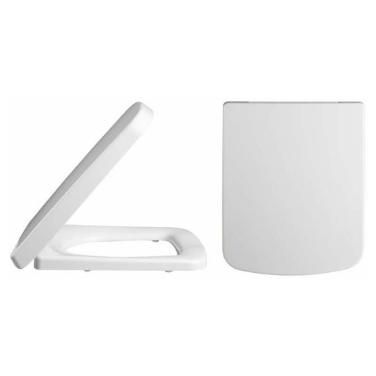 Premier - Milano Farington - Modern White Bathroom Toilet wc Seat with Soft Close Hinges and Quick Release Top Fixings - 360mm x 432mm