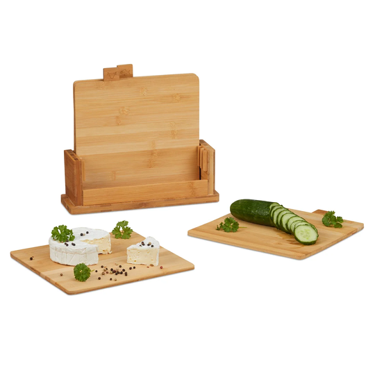 4 Piece Bamboo Chopping Board Set