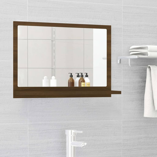 Bathroom Mirror Brown Oak 60x10.5x37 cm Engineered Wood