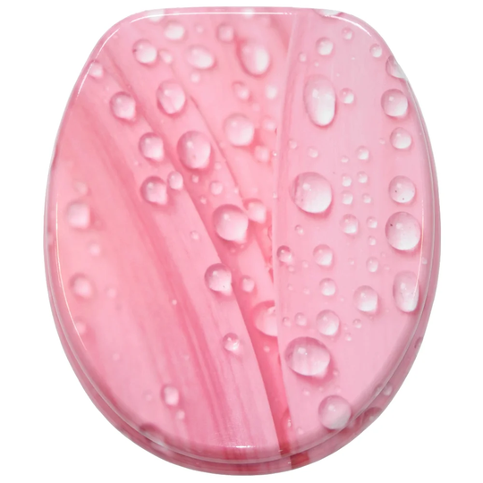 Pink Flower Soft Close Elongated Toilet Seat