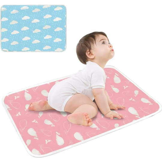 Perlerare - Baby Waterproof Changing Mat, Waterproof Mattress Protector, Washable Cotton Incontinence Mattress Pad Changing Pad for Baby Kids