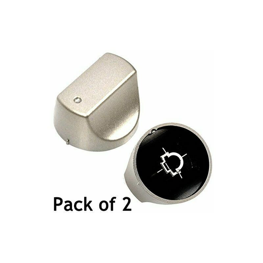 Hotpoint Cooker Oven Hob Hot-ari ix Control Knobs (Silver, Pack of 2) - 0
