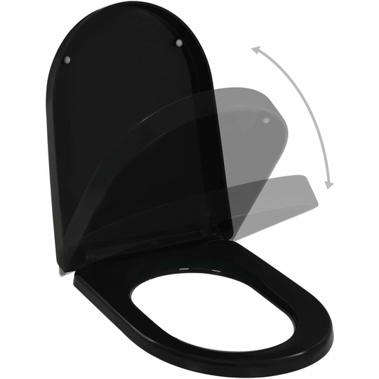 Soft-close Toilet Seat with Quick-release Design Black VDTD06395 - Topdeal