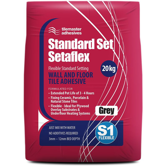 Tilemaster - Setaflex Grey 20kg Standard Set Tile Adhesive