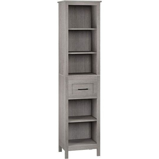 Bathroom Cupboard Tall Cabinet High Furniture Large Storage Unit Freestanding with 5 Shelves and 1 Drawer 42x31x171cm - Gizcam