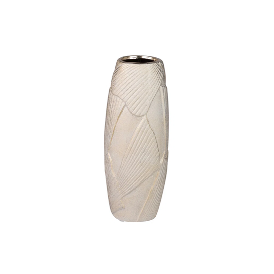 Burinskiy Cream/Gold 30Cm Ceramic Table Vase