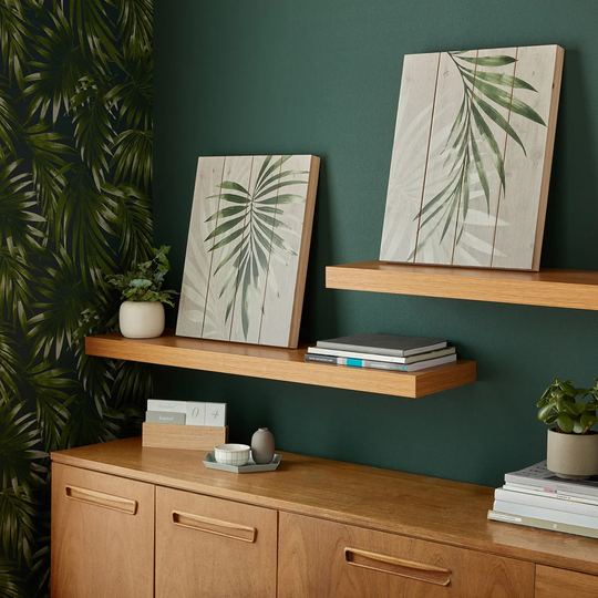 'Peaceful Palm Leaves' 2 Piece Graphic Art Print Set on Wrapped Canvas