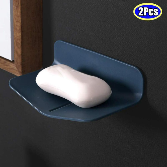 Bette Rubber Soap Dish without Drilling Self-Draining Soap Disc for Bathroom Soap Saver the (Blue)