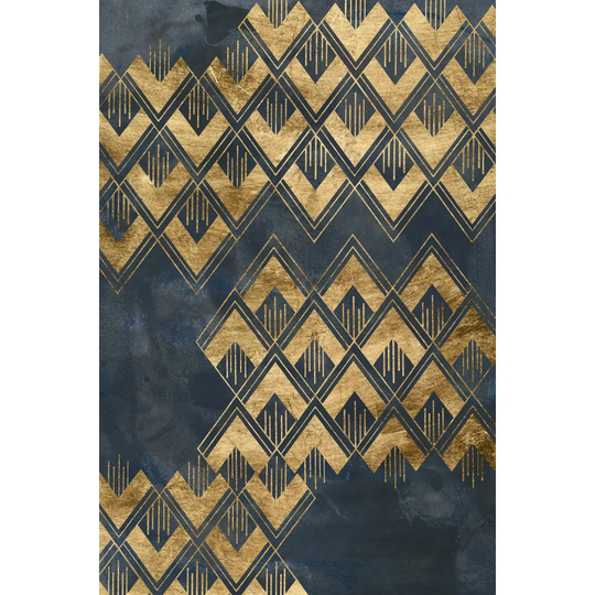 Deco Pattern in Blue II by June Erica Vess - Wrapped Canvas Graphic Art