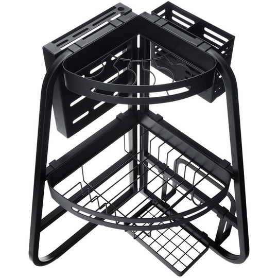 Superseller - Over The Sink Dish Drying Shelf Rack 3-tier Triangular Corner Drainer Foldable Carbon Steel Dish Drainer Multifunctional Kitchen