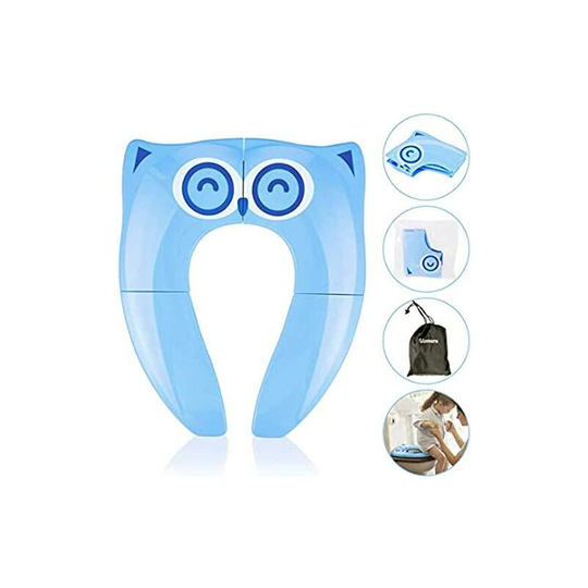 Foldable Baby Toilet Pressure Reducer Child Seat Reducer Travel Toilet Folding Travel Potty Child Seat, Blue