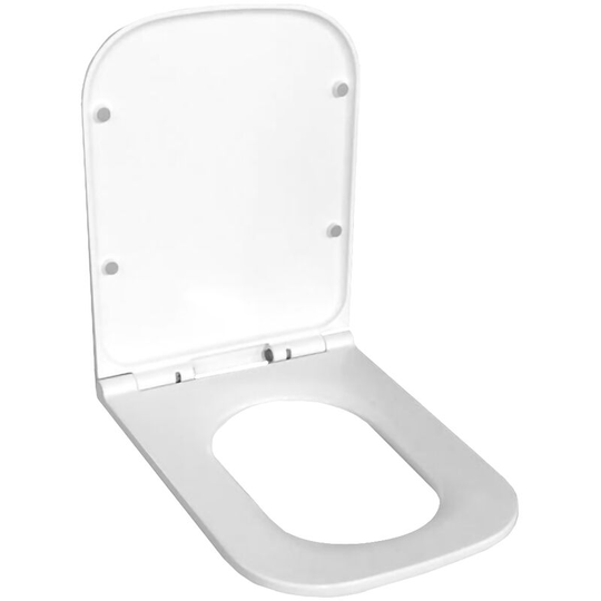 Square Shaped Quick Release Soft-Close Toilet Seat White