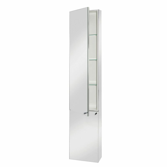 Nile Tall Mirror Cabinet Stainless Steel - WC796005 - Silver - Croydex