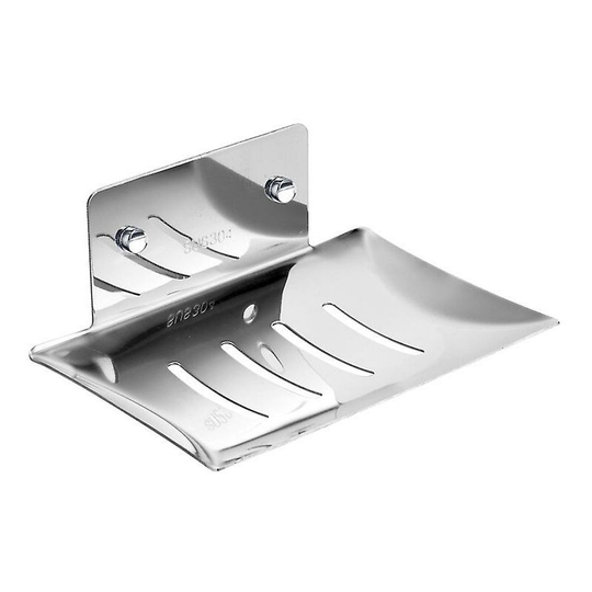 Ilovemilan - Bathroom Soap Dish Box Rack Free Perforated Soap Box Wall-mounted Drain 304 Stainless(1 Pcs, Silver)
