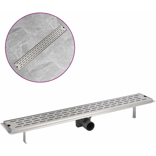 Vidaxl - Linear Shower Drain Line 830x140 mm Stainless Steel