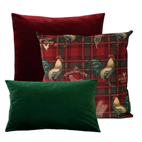 Sprayberry Red Wine/Green/Amber Cushion Cover