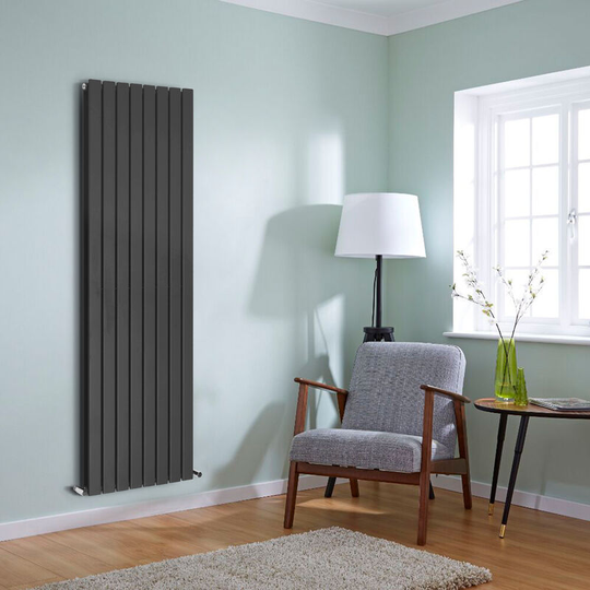 NRG - Anthracite Flat Panel Radiator Designer Column Bathroom Central Heating Double 1600x544mm