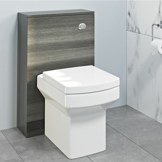 Aurora - 500mm Bathroom Toilet Concealed Cistern Pan Soft Close Modern Charcoal - Grey