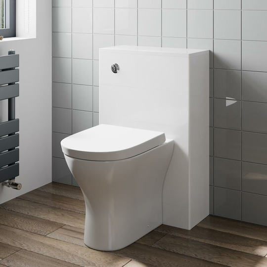 Modern Artis Toilet Soft Close Seat Back To Wall Cistern Furniture Unit White - White