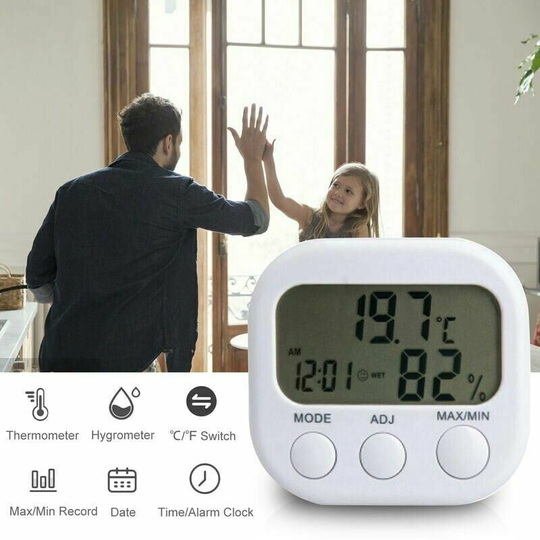 Thermometer digital hygrometer interior thermometer mini hygrometer room thermometer precise humidity gauge with alarm clock function for the house,