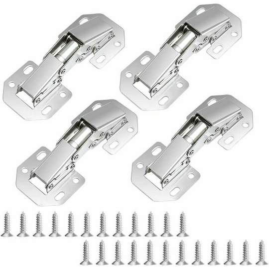 Lot of 4 hinge 90 degrees + 8pccs piston shock absorber compression support for liftable accessory for seal closure kitchen door cabinet cabinet