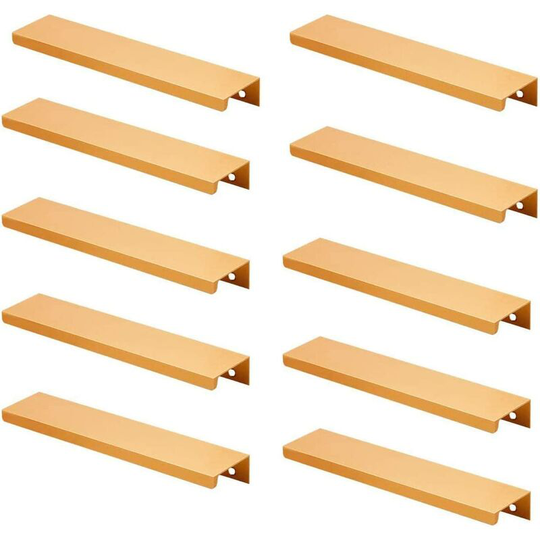 Gift - 10pcs Invisible Furniture Handle -Gold Kitchen Cabinet Drawer Furniture Handle 128MM