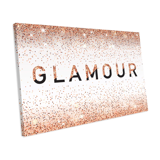 'Glamour Quote Glitter Style' Typography on Canvas