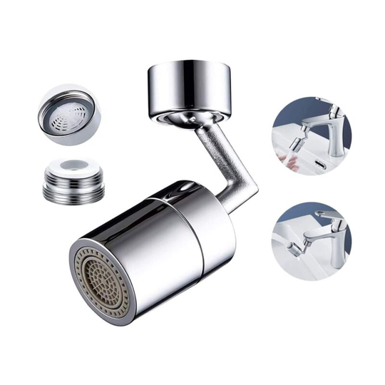 Universal faucet filter nozzle - venteo - Silver - Adult - 360° rotating head - 2 modes - Anti-splash - Foam