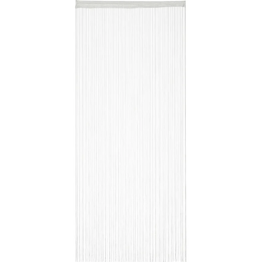 Set of 1 Relaxdays White String Curtains, Can be Shortened, With Eyelet Top for Windows & Doors, 90x245 cm, White