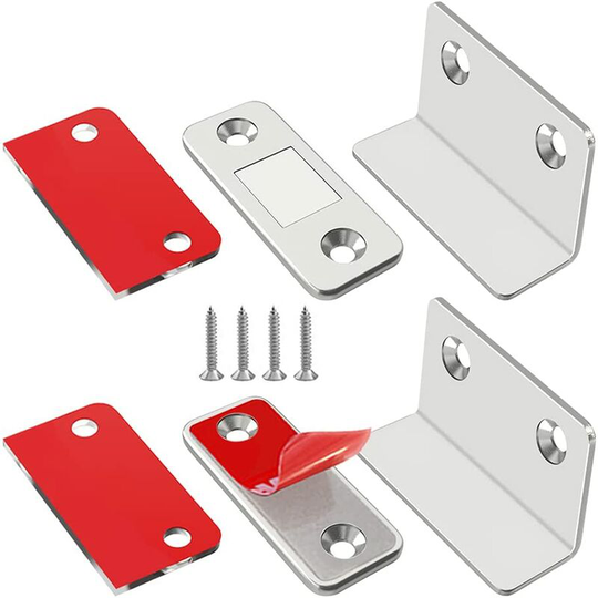 Sunflowergb - Cabinet Door Magnet Set of 2 Ultra Thin Magnetic Latch Strong Cabinet Magnet for Drawer Door Closer, Cabinet, Furniture, Silver