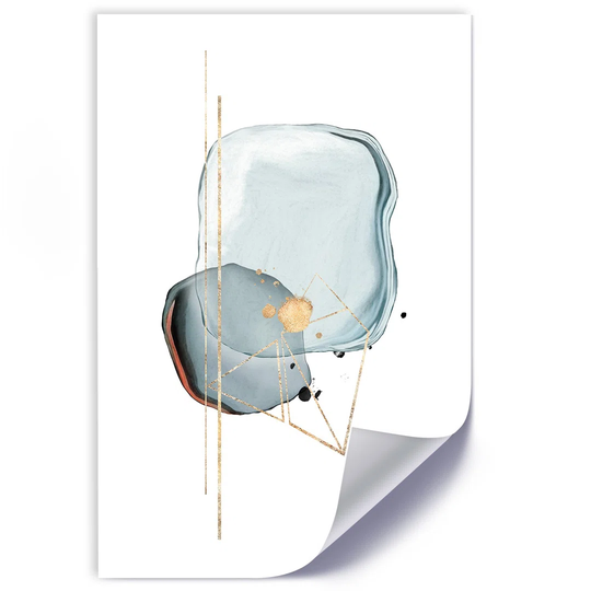 Grey Shapes and Lines Abstract - Unframed Graphic Art