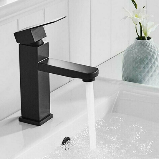 Cold Hot Water Basin Faucet Sink Counter Waterfall Bathroom Tap Basin Mixer Tap Chrome Square Mono Faucet For Kitchen Household