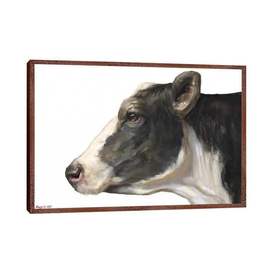 Cow White Background by George Dyachenko - Painting on Canvas