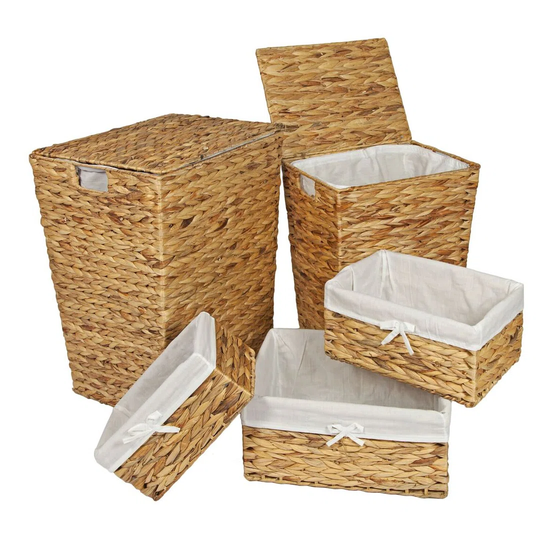 5 Piece Wicker Laundry Set