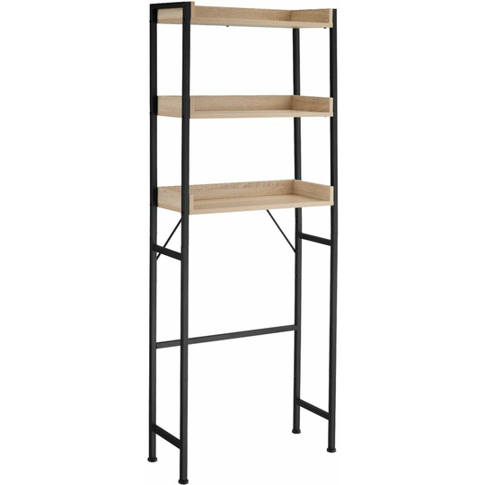 Tectake - Shower Caddy Seattle 63x25x165cm - Shower Shelf, Bathroom Shelf, Shower Storage - industrial wood light, oak Sonoma - industrial wood
