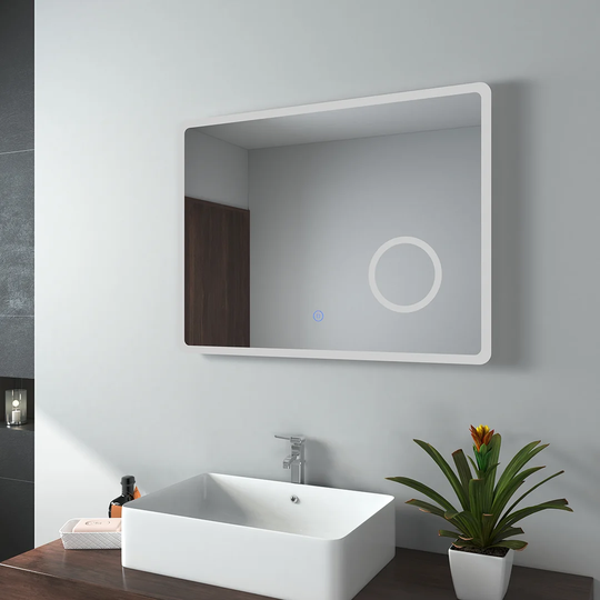 LED Bathroom Mirror with Lighting, 100 x 60cm, with Touch Switch