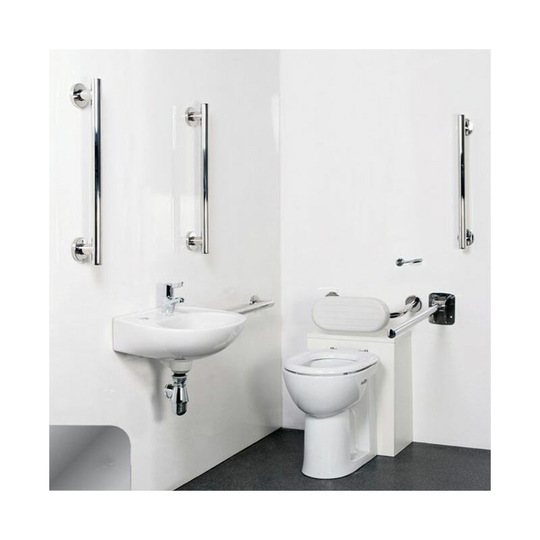 Tyle Luxury Back to Wall Doc m Pack White - 5 x Polished Grab Rails - Nymas