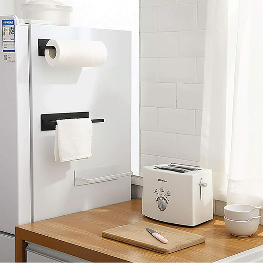 Paper Towel Holder Self Adhesive Kitchen Roll Holder Under Cabinet Paper Holders No Drilling Paper Towel Holder for Kitchen and Bathroom 2 Pieces
