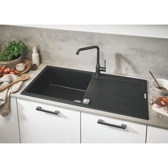 GROHE K500 composite sink with drainer, 100cm, top-mounted, with overflow and automatic waste fitting