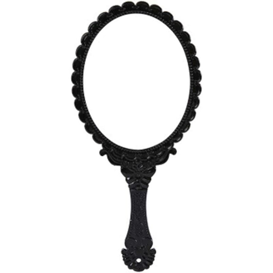 Vintage Hand Mirror - Oval Floral Makeup Mirror Hand Mirrors - Compact&Portable Makeup Mirror, Black